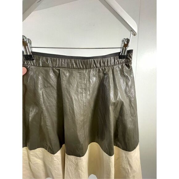Zara Faux Leather Color Block Skirt Size S - Picture 5 of 8